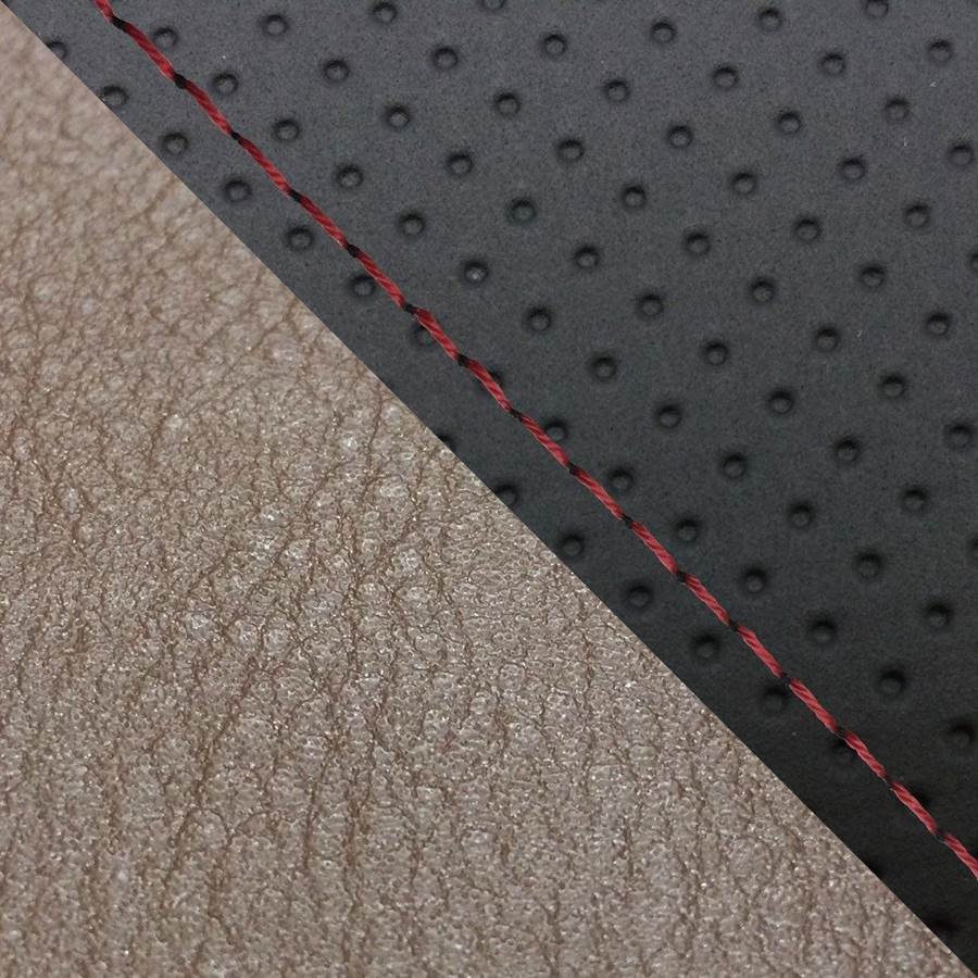 グロンドマン GH5574HC850S40 国産シートカバー 張替タイプ エンボス黒・ダークブラウン(ツートン)/赤ステッチ CBR1000RR シングル(フロント側)