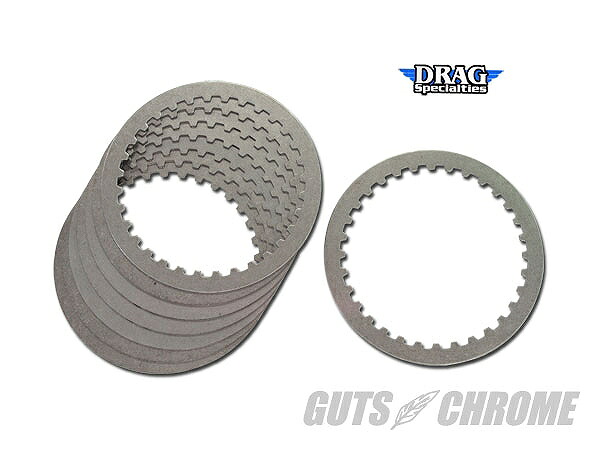 Drag Specialties ドラッグスペシャリティーズ 1131-0429 クラッチスチールプレートセット 98-11年 ビッグツイン用 ガッツ クローム 1131-0429|バイクマン 店