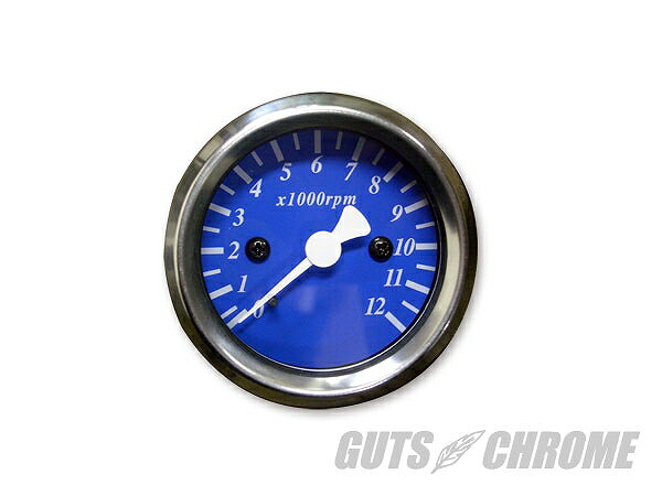 GUTS CHROME ガッツ クローム 4100-5014 4100-5014 48mm タコメーター 青 電気式 ガッツ クローム 4100-5014
