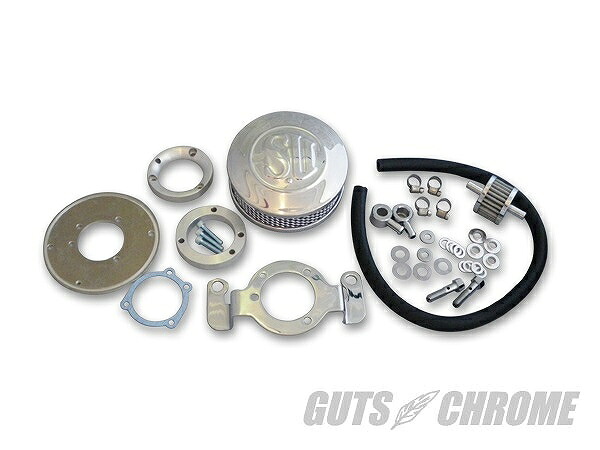 GUTS CHROME ガッツ クローム 6100-0021 CVキャブ&EFI(インジェクション)用 SUエアクリーナー 薄型キット 99-11年BT用 ガッツ クローム 6100-0021｜バイクマン　店