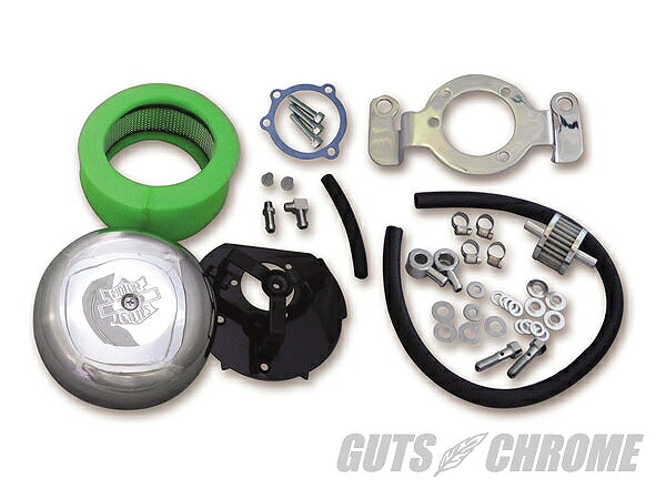 GUTS CHROME ガッツ クローム 6100-0031 7インチラウンドエアクリーナーセット ブリーザーキット付 ガッツ クローム 6100-0031