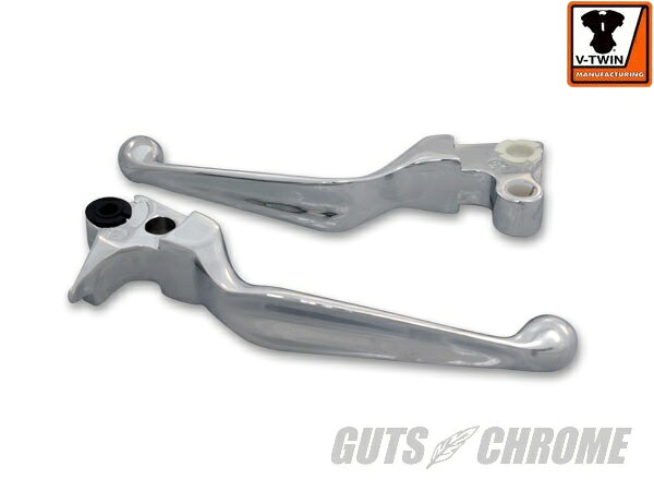 V-TWIN ブイツイン 26-2178 クラッチ&ブレーキレバーセット クローム 96-07年BTビッグツイン -03年XL 補修部品 ガッツクローム｜バイクマン　店