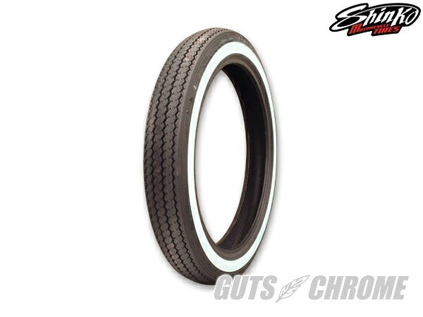 SHINKO シンコー ZMA00037 クラシックタイヤ E240 ホワイトウォール 100/90-19 63H ガッツクローム|バイクマン 店