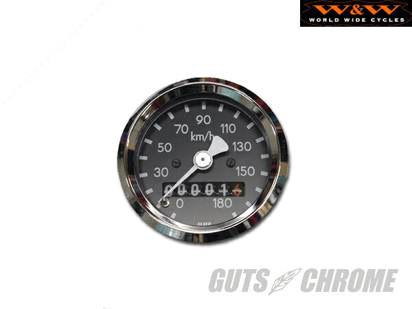 ガッツクローム WWC-19-105 W&W MMB製 48mm機械式スピードメーター 2：1 FL FX XL