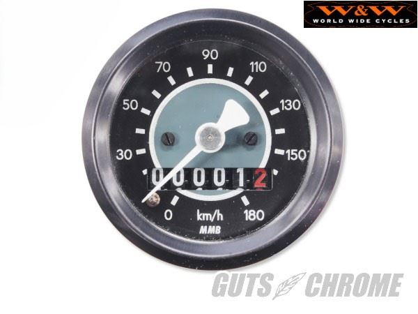 W&W WWC-19-393 MMB製 48mm機械式 TARGET スピードメーター 2:1 トランスドライブ車等 バイク