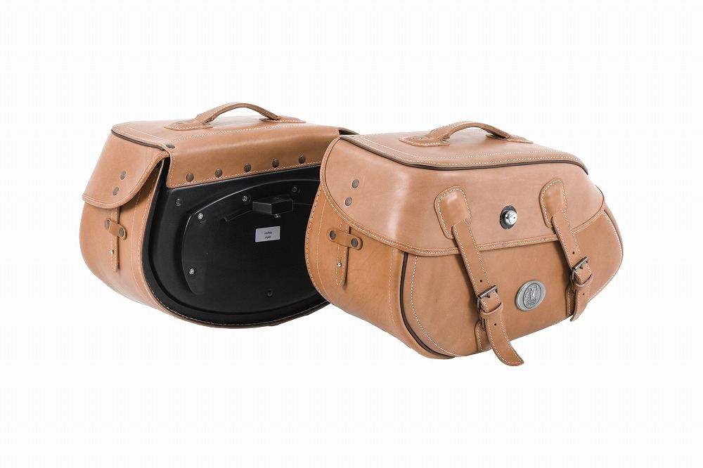 ヘプコ&ベッカー 620230-00-08 サイドレザーバッグ C-Bowサイドキャリア用 BUFFALO/バッファロー ブラウン 30L 左右セット サイドバッグ 鞄