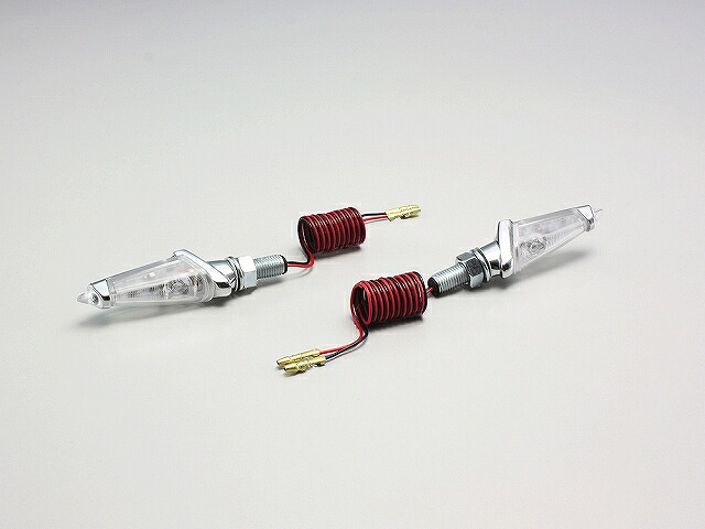 ハリケーン HA5222MC LEDダガーウインカー ハイパワーLED 12V2W 取付ボルト25mm メッキ/クリアレンズ 2ヶ入 ハリケーン ha5222mc