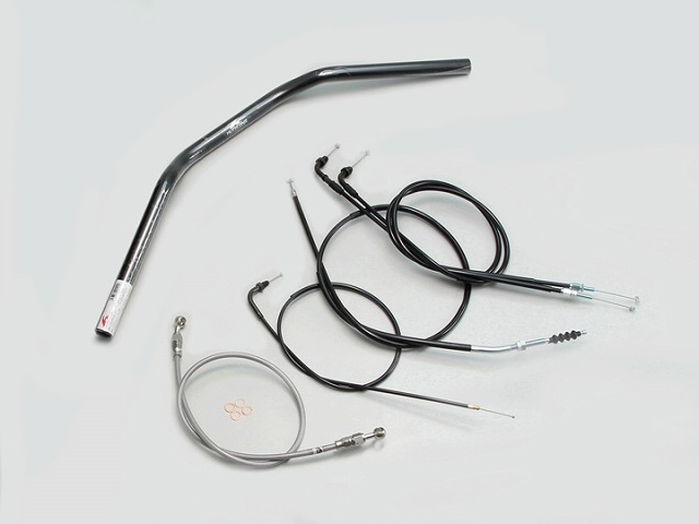 ハリケーン H028-062B フラットコンチ2型 ハンドルキット ハンドルセット ブラック GB250クラブマン (90-94 MC10-1300001-1499999)|バイクマン 店