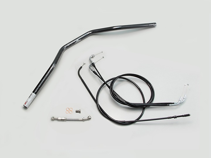 ハリケーン H717-033B ハンドルセット トラッカースペシャル ブラック 黒 W800 ハンドル ハンドルキット|バイクマン 店