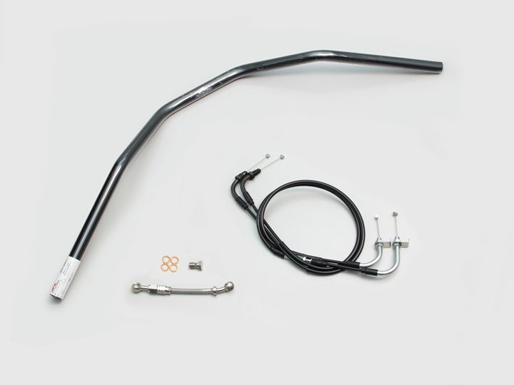 ハリケーン H044-032B スーパートラッカー ハンドルセット ブラック ダックス125 バーハンドル ケーブル/ホース付 バイク 二輪車 パーツ HURRICANE