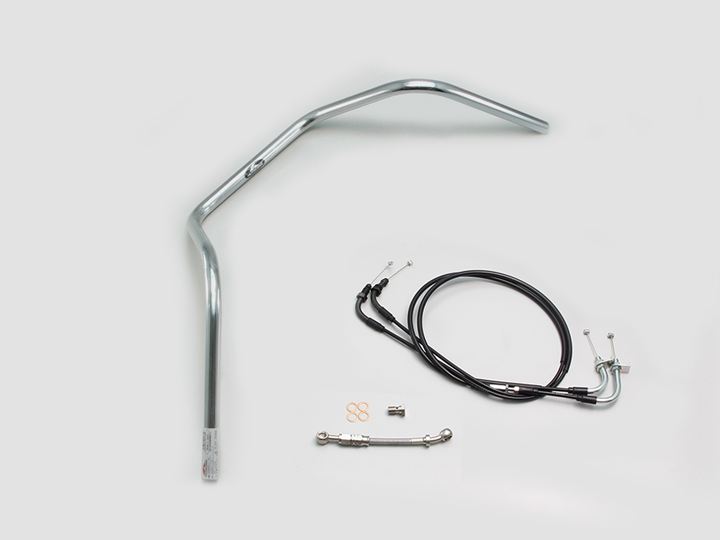ハリケーン H044-081C 250ドレッサー ハンドルセット クロームメッキ ダックス125 バーハンドル ケーブル/ホース付 バイク 二輪車 パーツ HURRICANE|バイクマン 店