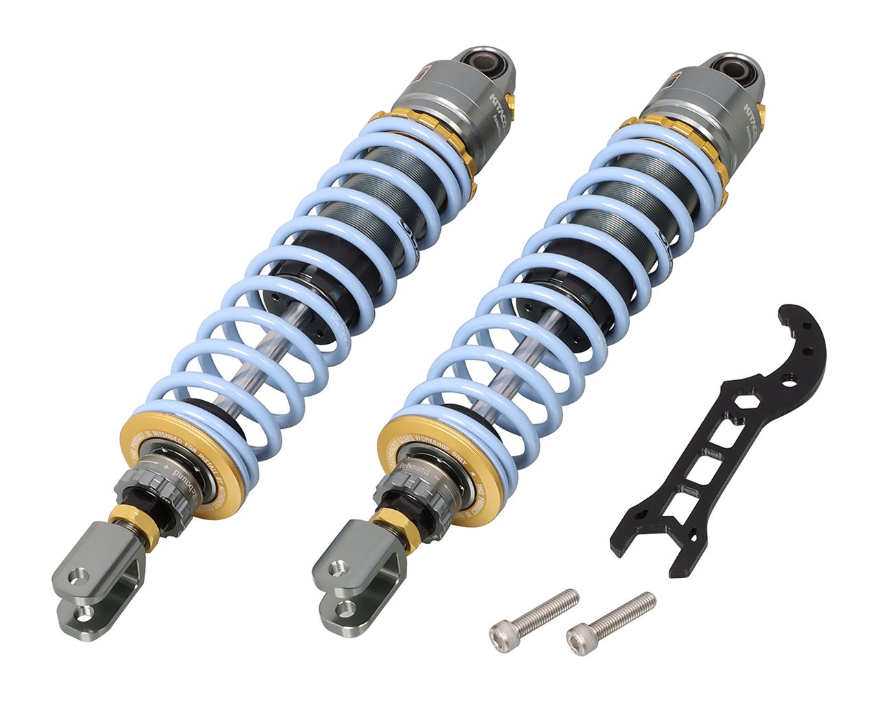 キタコ 520-1453100 KITACO×GEARS ショックアブソーバー ガンメタリック/ライトブルー 2本セット PCX125 PCX160 サスペンション バイク 二輪車 パーツ|バイクマン 店