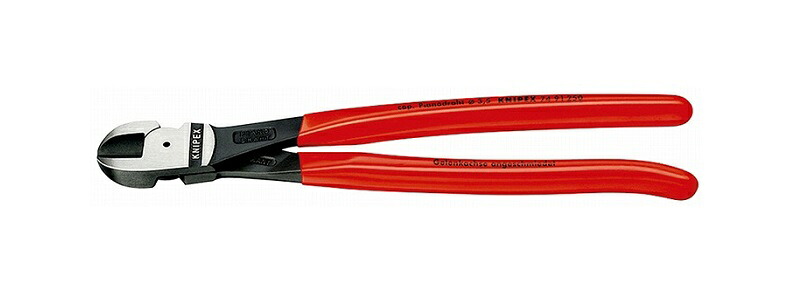 KNIPEX ｸﾆﾍﾟｯｸｽ 7491-250 ﾋﾟｱﾉ線用ﾆｯﾊﾟｰ (SB) 切断能力（軟線；φmm)：5.0 切断能力（中硬線；φmm)：5.0 切断能力(硬線；φmm)：3.8 切断能力(ピアノ線；φmm)：3.5 全長(mm)：250 質量(g)：395