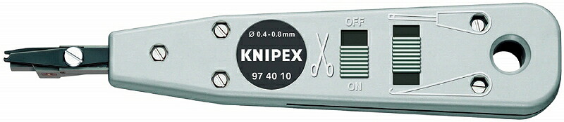 KNIPEX ｸﾆﾍﾟｯｸｽ 9740-10 LSA-PLUS端子用ｲﾝｻｰﾄﾂｰﾙ 電気容量(φ粍)：0.4-0.8 質量(g)：100