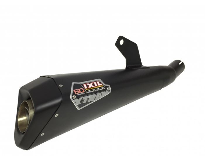 マッドマックス IX-FM3857SB IXIL イクシル スラッシュコーン スリップオンマフラー X55SSB ブラックHTペイント 370mm KTM DUKE 125 '17 RC 125-200-390 '17