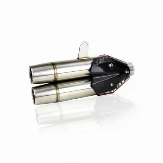マッドマックス IX-XA0163XS IXIL(イクシル) スリップオンマフラー 450mm マットポリッシュ L5X デュアルラウンド 80mm アプリリア SR300