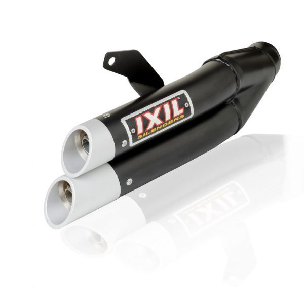 マッドマックス IX-XH6334XB IXIL(イクシル) スリップオンマフラー 430mm ブラックHTペイント L3XB デュアルラウンド 50mm CBR500R/CB500F/CB500X '16-'18｜バイクマン　店