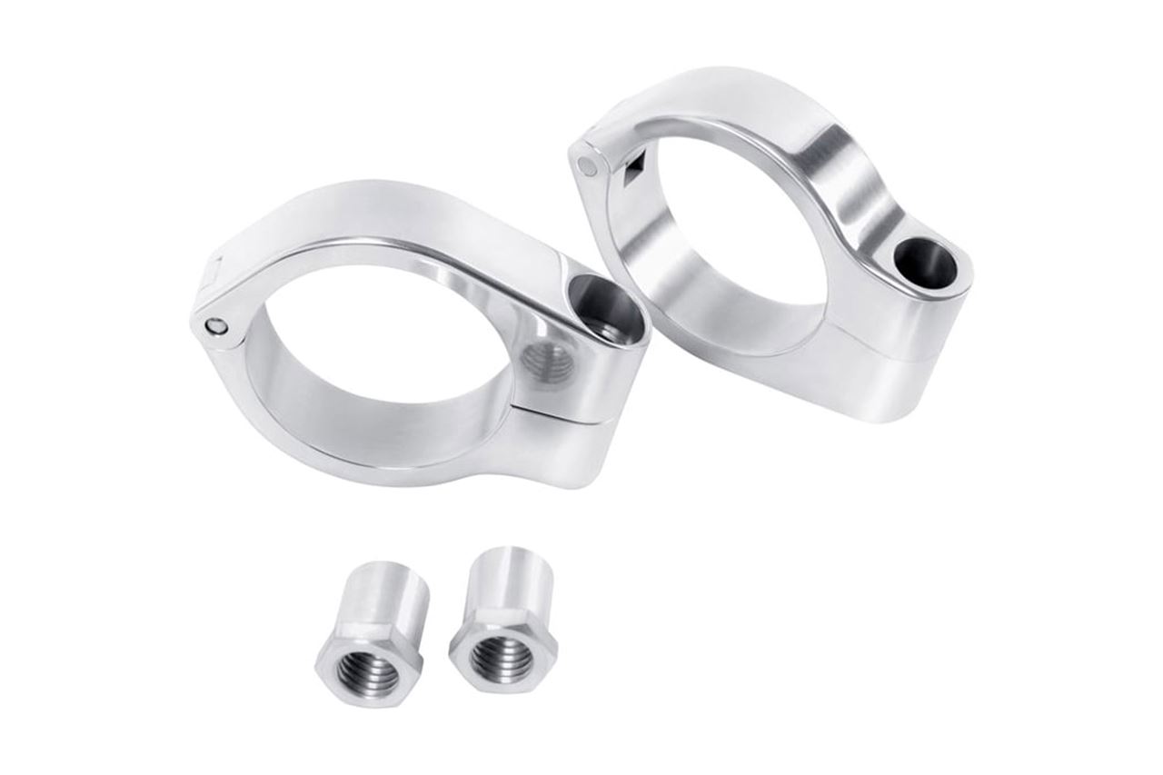 モートーン PXN049W フロントウインカーステー フォーククランプ ポリッシュ 49mm 2個 M10 汎用 バイクパーツ カスタムパーツ クランプステー