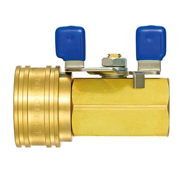 日東工器 47218 TSPカプラ ボールバルブ付 BV-4TSF BRASS FKM 真ちゅう/ふっ素ゴム おねじ取付用 配管 水廻り 空圧 ホース 流体機器 継手 低圧用