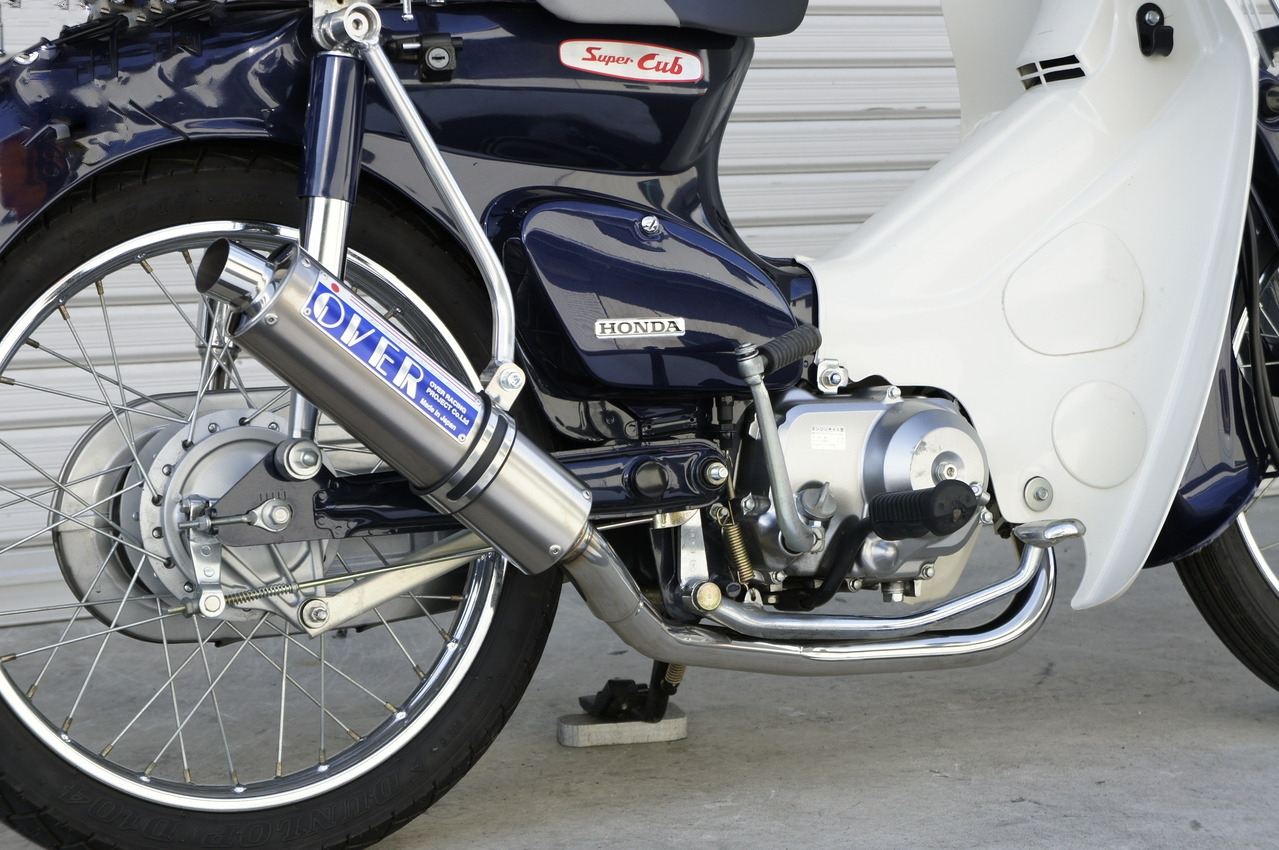 オーヴァーレーシング 13-122-02 ステンチタンマフラー Cub90 1個 オーバー バイクパーツ カブ カスタム