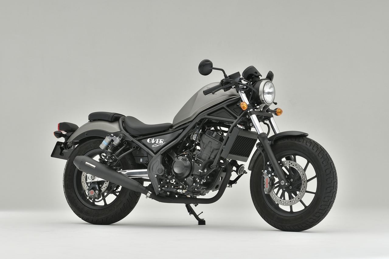 オーヴァーレーシング 17-13-02 SSメガホンマフラー S/O Rebel250 -22 マットブラック 1個 オーバー バイクパーツ スリップオンマフラー カスタム