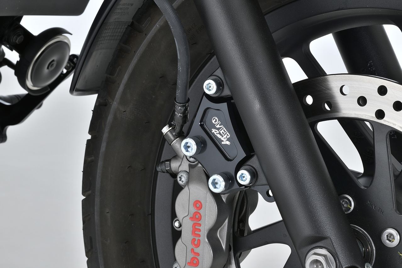 オーヴァーレーシング 83-13-11B Fキャリパーサポート BLK ブレンボ4P Rebel250 ブラック 1個 オーバー バイクパーツ フロント 黒 カスタム|バイクマン 店