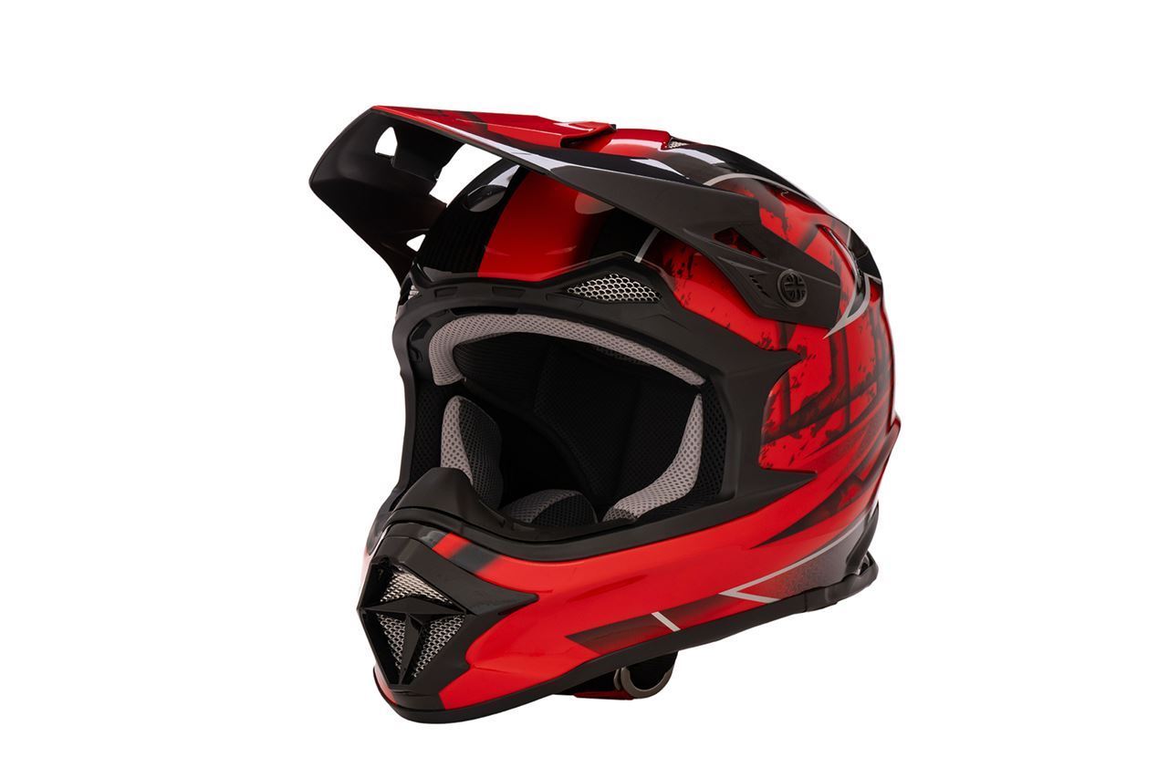ジーロット マッドジャンパー2 オフロード用ヘルメット カーボンハイブリッドスタンダード グラフィックレッド ZEALOT|バイクマン 店