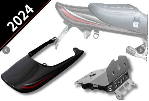 PMC 189-92119 Z900RS アイアンフェンダーレスキット+ロングテールカウルセット【2024年メタリックディアブロブラック シルバー・レッドライン】 1セット 黒
