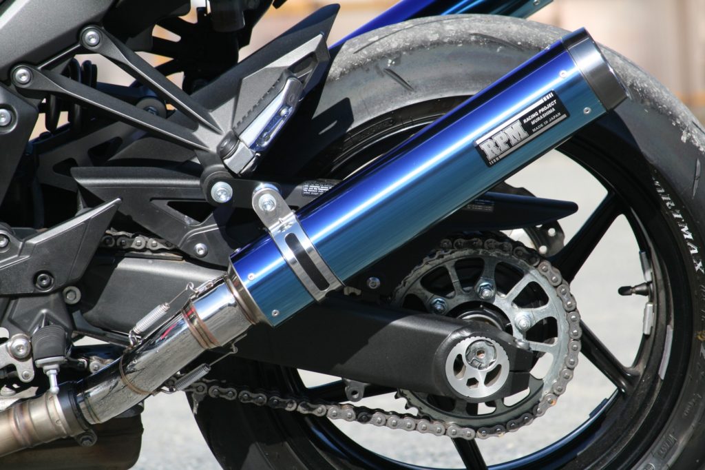 RPM 1801 マフラー RPM-LUXE スリップオン 左右出し ブルーチタン φ90×4001000 ニンジャ1000 Z1000 バイク オートバイ サイレンサー 政府認証品 公道走行可