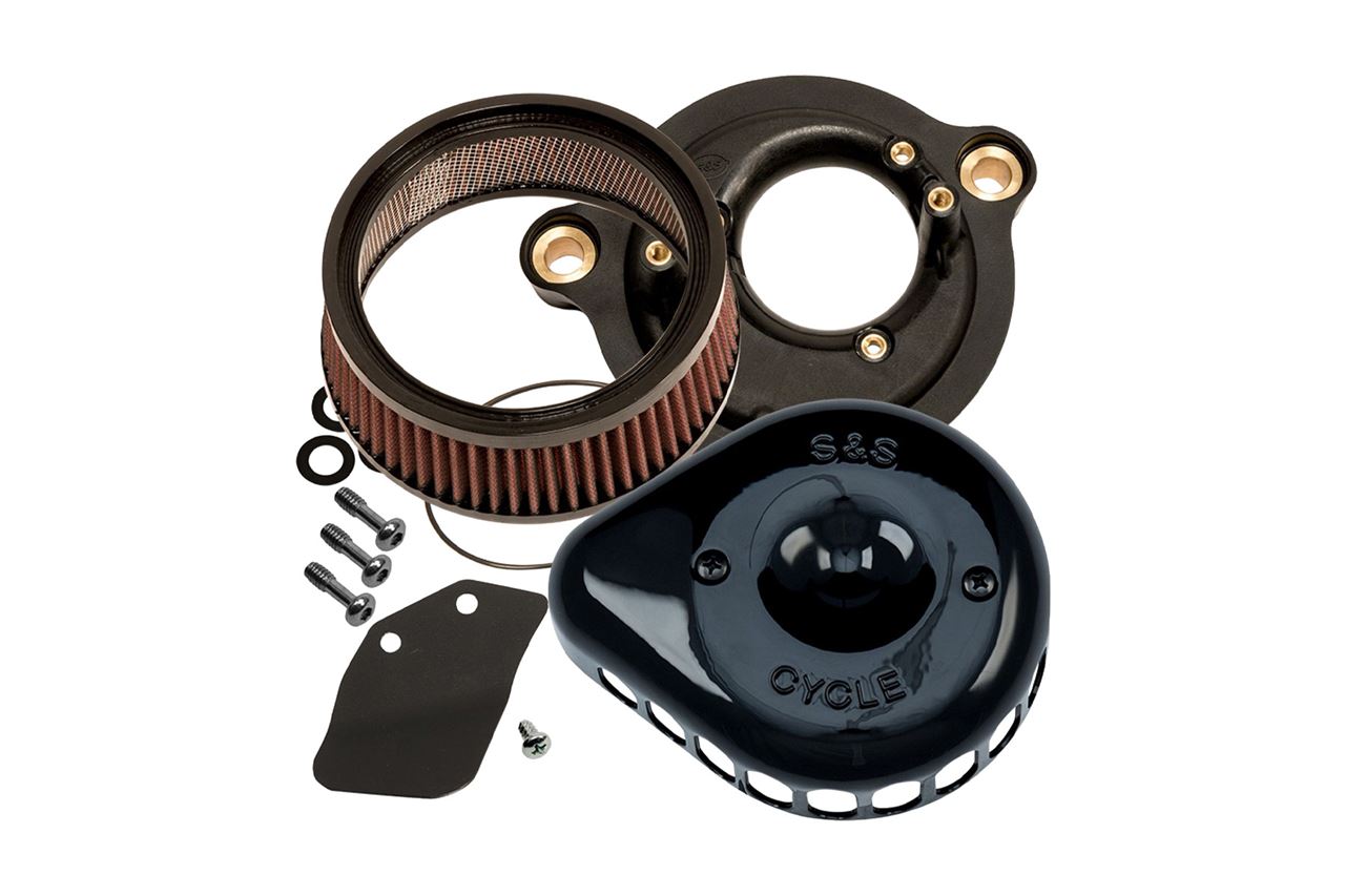 S&Sサイクル 170-0436C ステルスエアクリーナーキット ミニティアドロップ M8 グロスブラック ソフテイル ツーリング エンジン パーツ プロト|バイクマン 店
