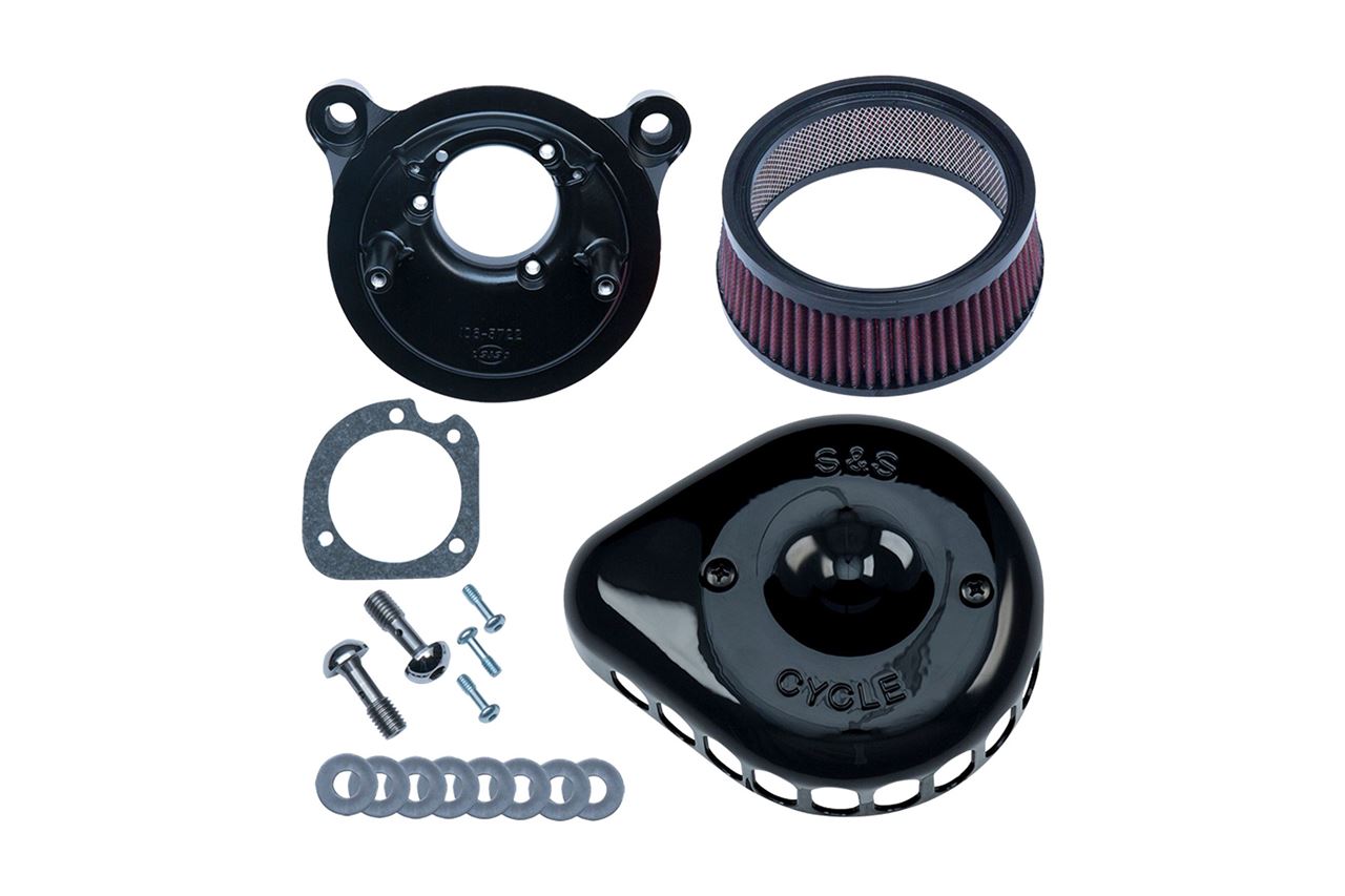 S&Sサイクル 170-0450 ステルスエアクリーナーキット ミニティアドロップ グロスブラック スポーツスター エンジン パーツ プロト｜バイクマン　店 37,457円