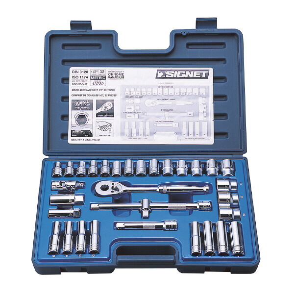 SIGNET ｼｸﾞﾈｯﾄ 13732 1/2DR 32マイコン MM ｿｹｯﾄﾚﾝﾁｾｯﾄ 差込角(\"SQ):1/2 ｹｰｽ大きさ(粍):300x460x70"
