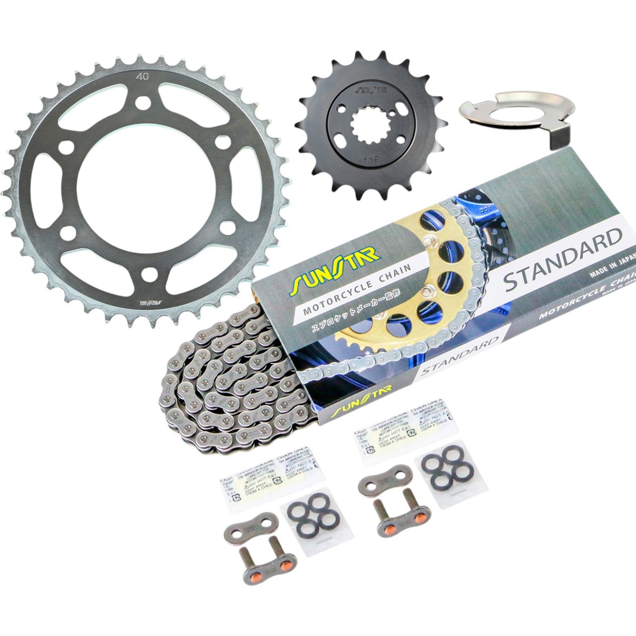 サンスター KS4H815 スプロケット&チェーンキット シルバー 525 フロント18T リア40T Z-1(525コンバート) 72-75年/Z900(525コンバート) 76年 3点セット｜バイクマン　店