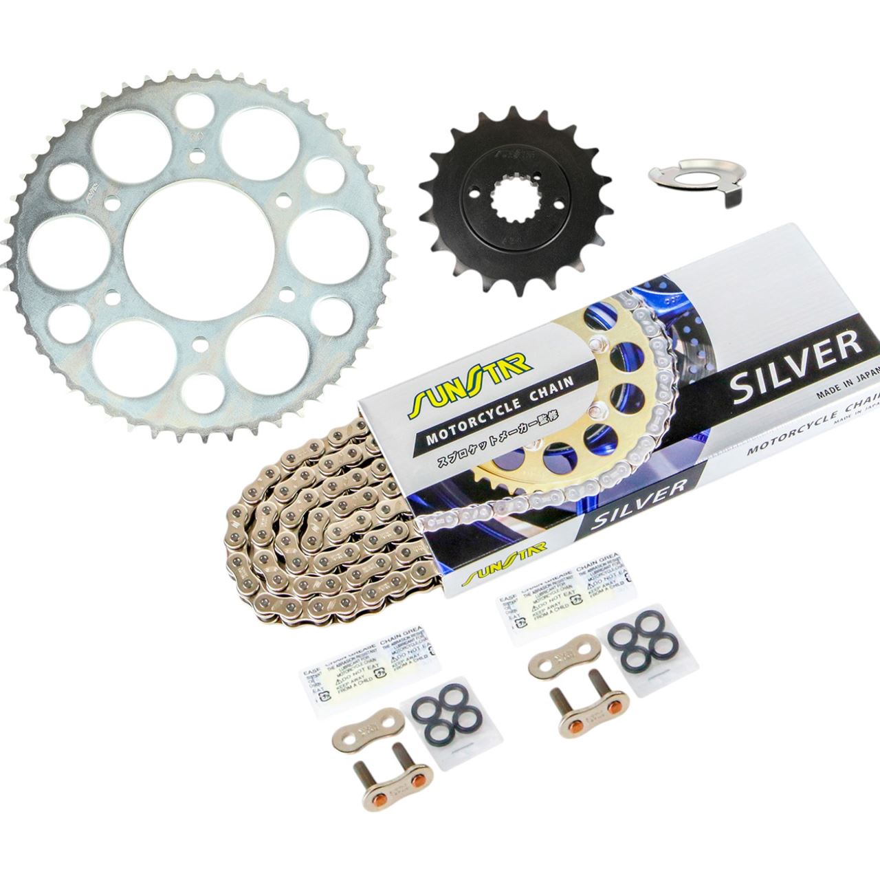 サンスター KS4J316 スプロケット&チェーンキット シルバー 525 フロント18T リア50T 750RS(525コンバート) 73-75年 3点セット SUNSTARチェーン スプロケ｜バイクマン　店 25,111円