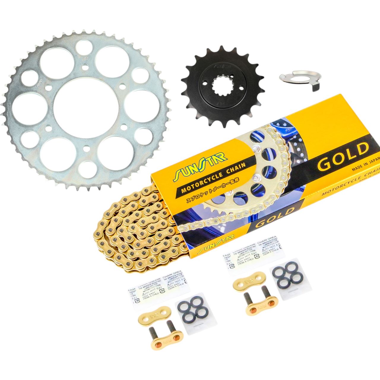 サンスター KS4J317 スプロケット&チェーンキット ゴールド 525 フロント18T リア50T 750RS(525コンバート) 73-75年 3点セット SUNSTARチェーン スプロケ|バイクマン 店