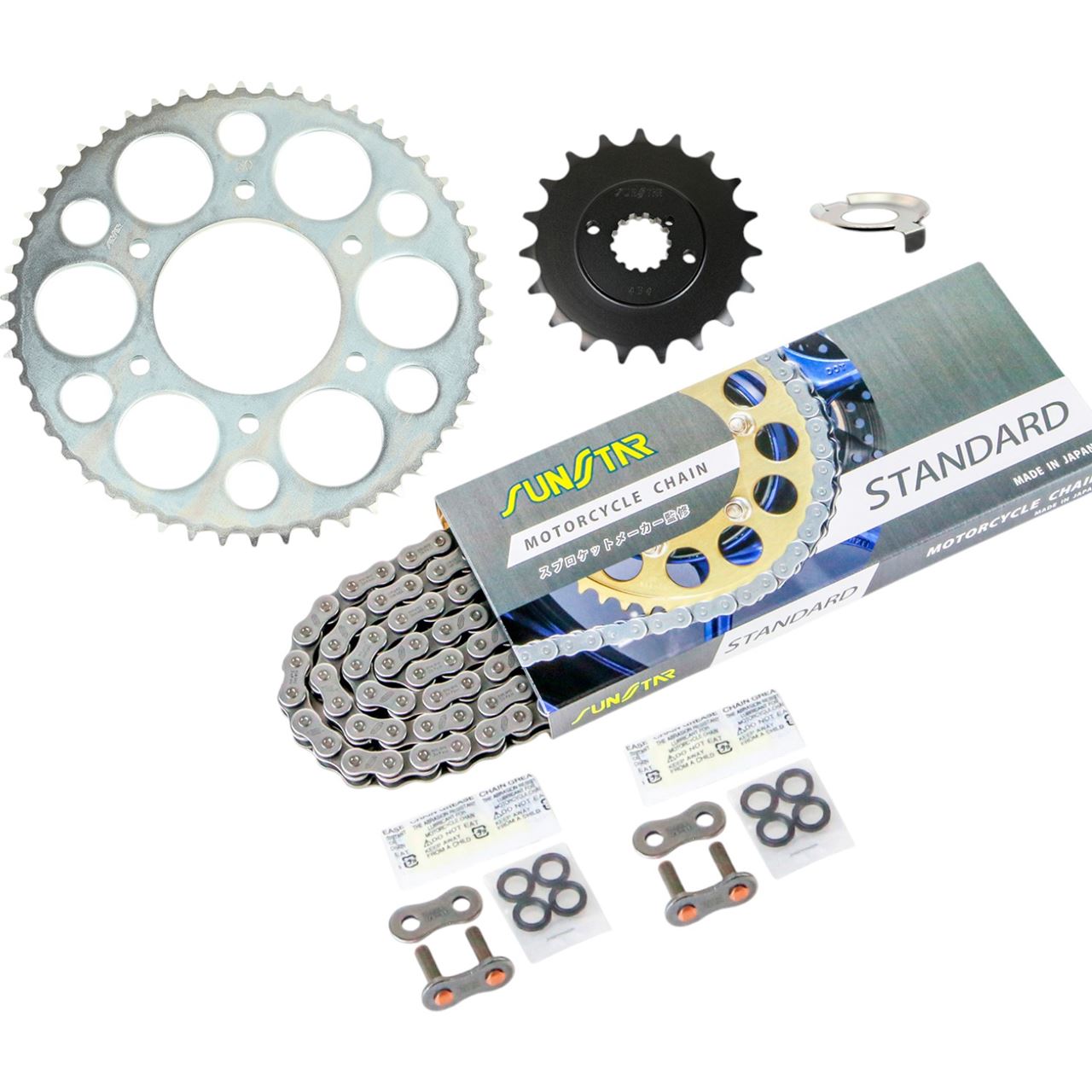 サンスター KS4J415 スプロケット&チェーンキット シルバー 525 フロント19T リア50T 750RS(525コンバート)ツーリング仕様 73-75年 3点セット スプロケ