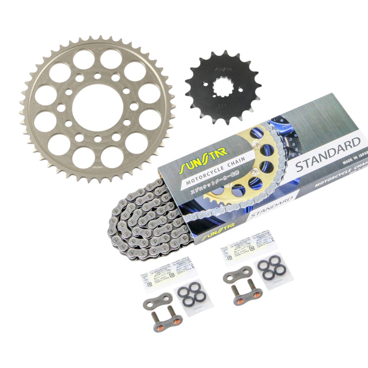 サンスター KS51011 スプロケット&チェーンキット シルバー 530 フロント17T リア45T GSX1100S カタナ(530コンバート)減速比ロング仕様 81-00年 3点セット｜バイクマン　店