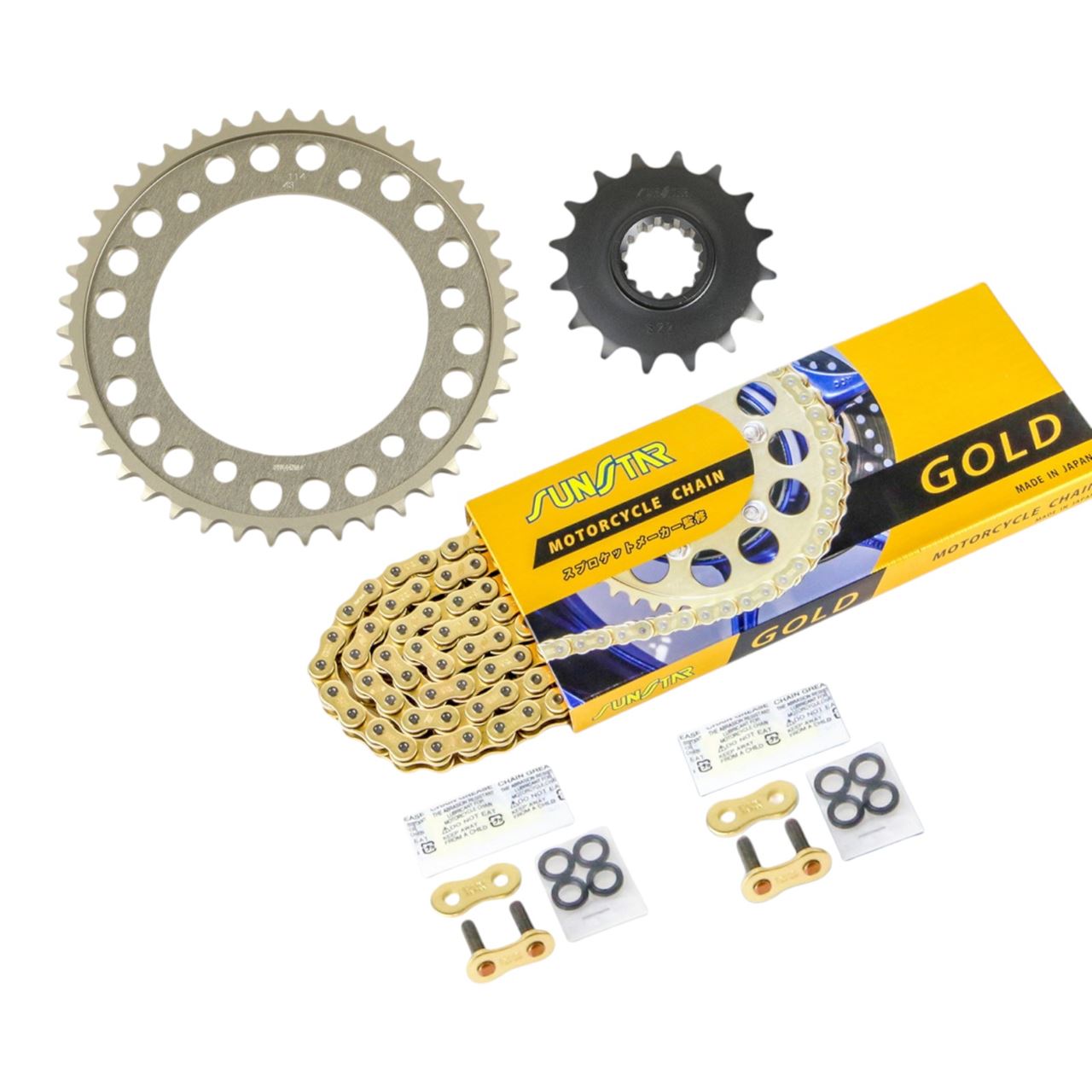 サンスター KS53713 スプロケット&チェーンキット ゴールド 530 フロント16T リア43T CBR954RR(北米) 02-03年 3点セット SUNSTARチェーン スプロケ｜バイクマン　店