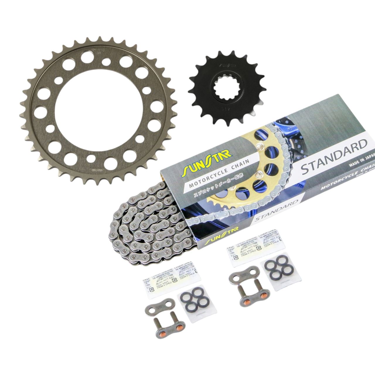 サンスター KS56911 スプロケット&チェーンキット シルバー 530 フロント17T リア38T XJR1300 03-17年 3点セット SUNSTARチェーン スプロケ