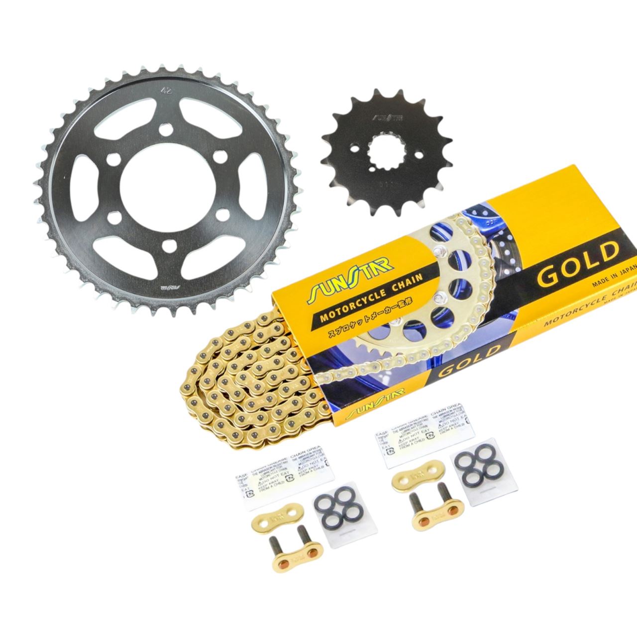 サンスター KS58817 スプロケット&チェーンキット ゴールド 530 フロント16T リア42T GSX750S カタナ 83年 3点セット SUNSTARチェーン スプロケ｜バイクマン　店