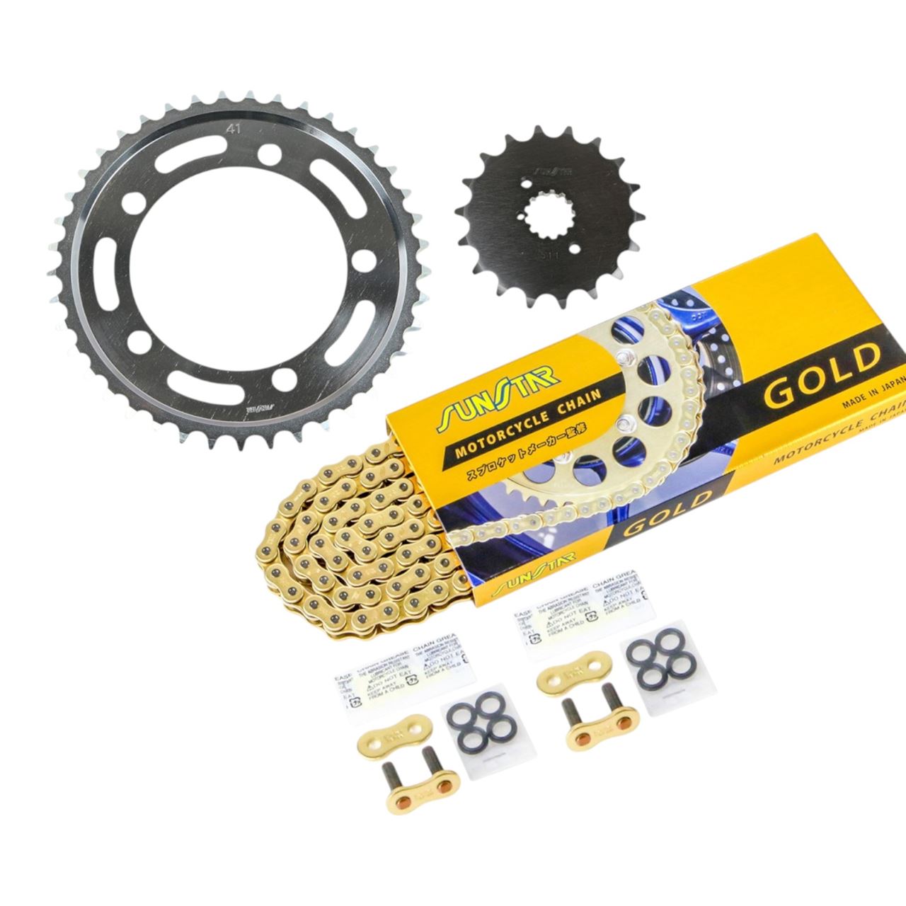 サンスター KS59817 スプロケット&チェーンキット ゴールド 530 フロント18T リア41T GSX1400 01-08年 3点セット SUNSTARチェーン スプロケ