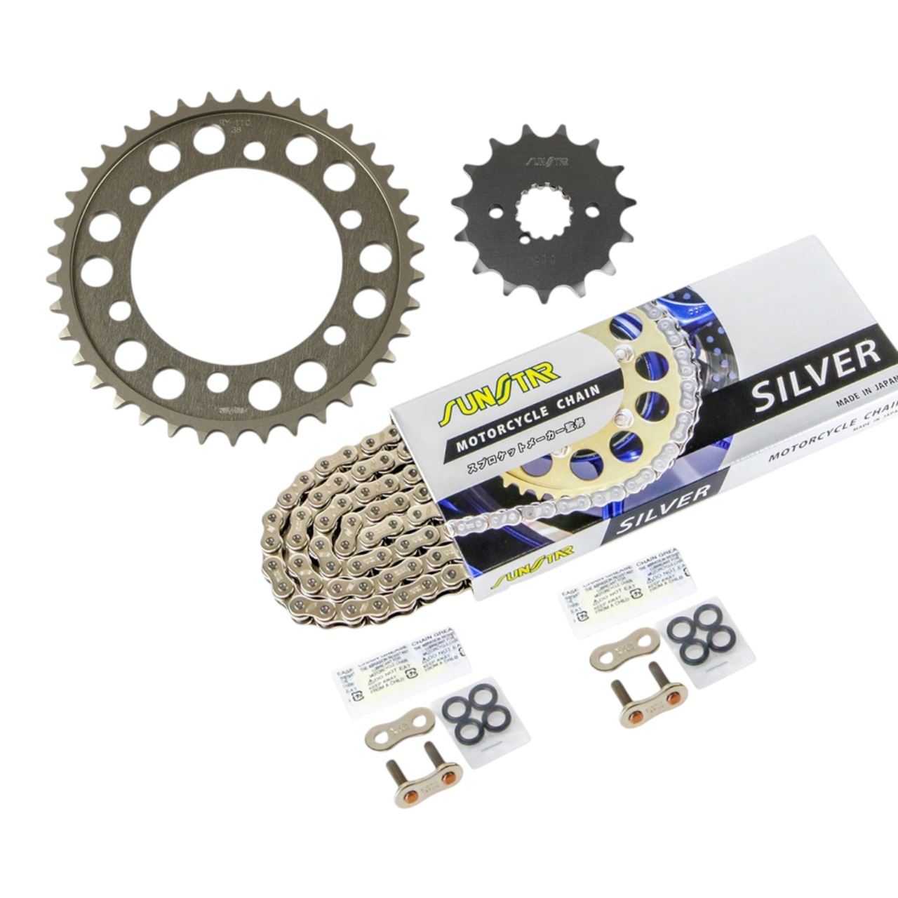 サンスター KS5B212 スプロケット&チェーンキット シルバー 530 フロント15T リア38T GPZ600R 85-86年 3点セット SUNSTARチェーン スプロケ