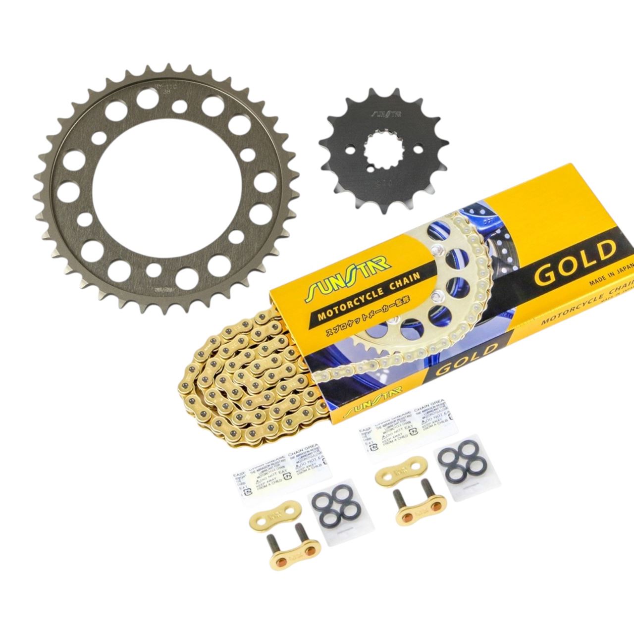 サンスター KS5B213 スプロケット&チェーンキット ゴールド 530 フロント15T リア38T GPZ600R 85-86年 3点セット SUNSTARチェーン スプロケ