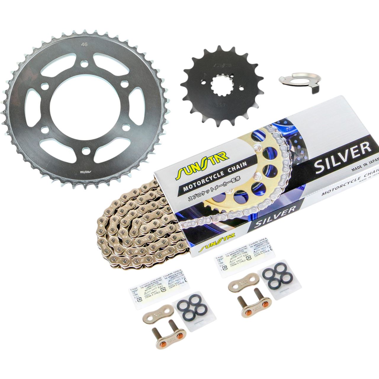 サンスター KS5C716 スプロケット&チェーンキット シルバー 530 フロント17T リア46T 750RS(530コンバート) 73-75年/Z750FOUR(530コンバート) 76年 3点セット 26,244円
