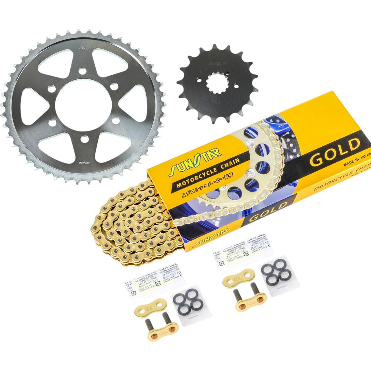 サンスター KS5C817 スプロケット&チェーンキット ゴールド 530 フロント17T リア46T Z750FX(D2/D3)(530コンバート) 79-80年 3点セット スプロケ