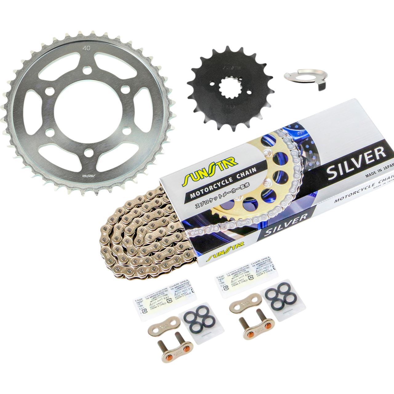 サンスター KS5F716 スプロケット&チェーンキット シルバー 530 フロント18T リア40T Z1-R(D1)(530コンバート) 78年 3点セット SUNSTARチェーン スプロケ｜バイクマン　店 26,244円