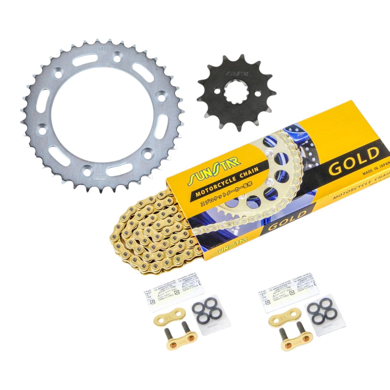 サンスター KS34107 スプロケット&チェーンキット ゴールド 520 フロント13T リア39T 3点セット XR250/BAJA 95年-96年 バハ SUNSTARチェーン スプロケ