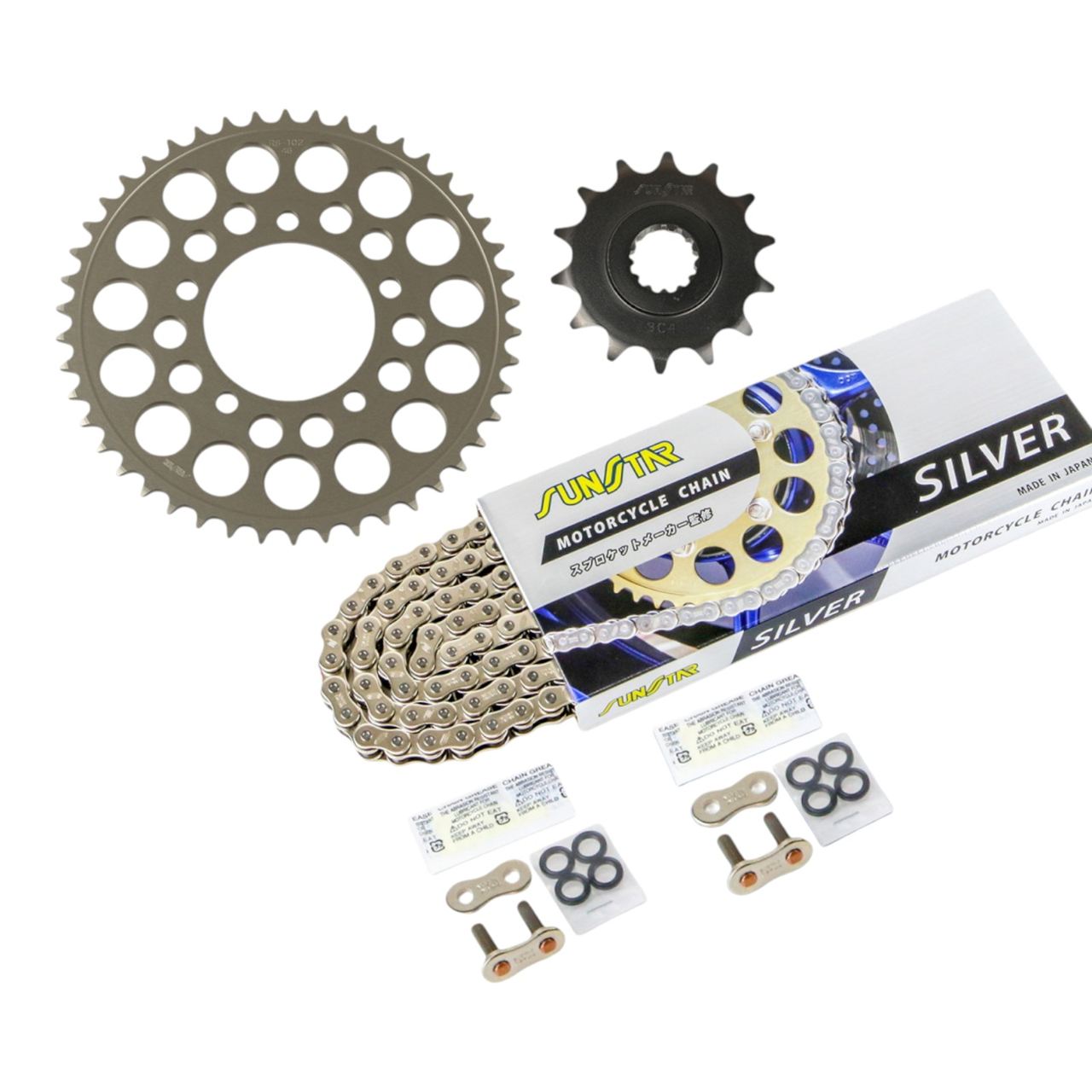 サンスター KS3A702 スプロケット&チェーンキット シルバー 520 フロント14T リア46T 3点セット GSR250/S/F 12年-17年 SUNSTARチェーン スプロケ｜バイクマン　店
