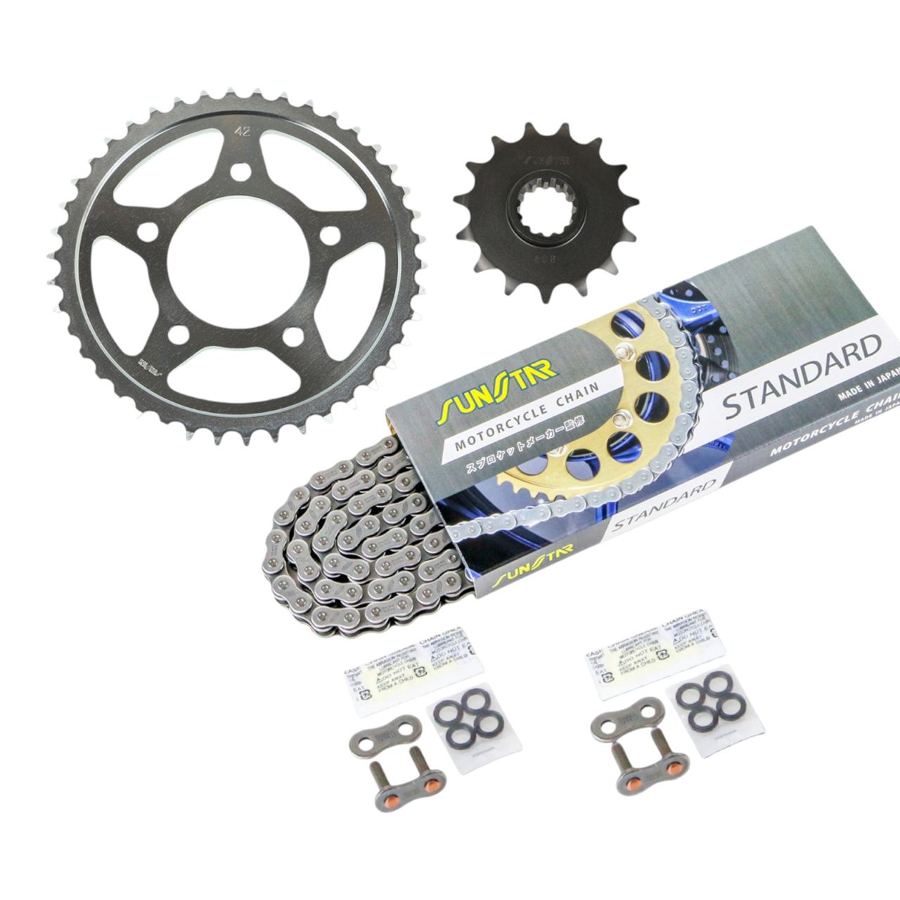 サンスター KS40315 スプロケット&チェーンキット スタンダード 525 フロント15T リア42T 3点セット CB400SF 92年-98年/CB400 FOUR 97年-01年 シルバー