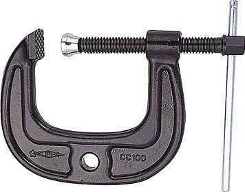 スーパーツールCC100シャコ万力口開き103mm強力ワイドタイプ作業用品早締め用ハンドル付固定工具